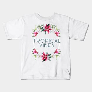 Tropical Vibes Floral Kids T-Shirt